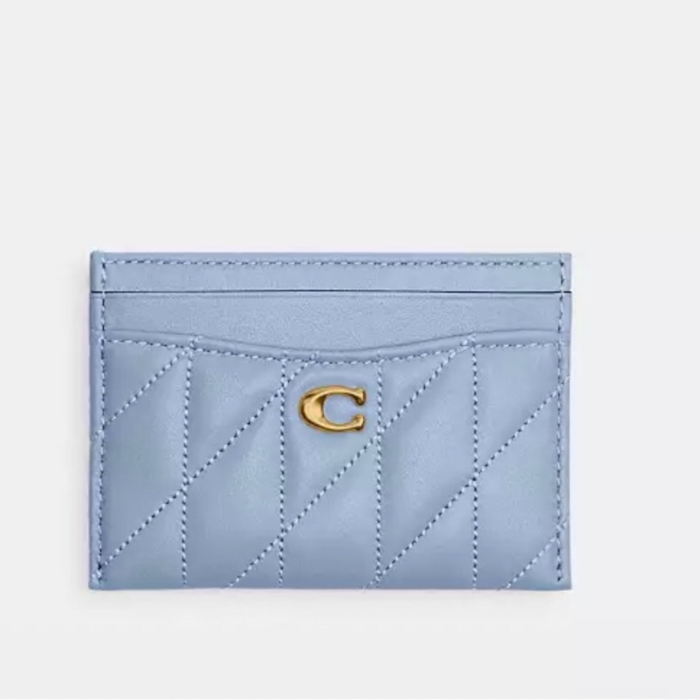 Coach Blue Quilted Card Holder
